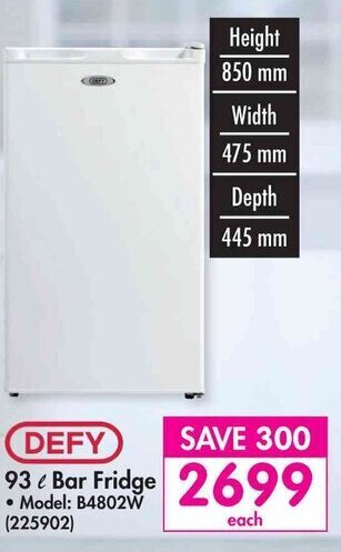 Makro DEFY 93l Bar Fridge offer