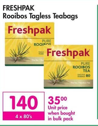 Makro FRESHPAK Rooibos Tagless Teabags offer