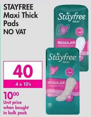 STAYFREE Maxi Thick Pads NO VAT