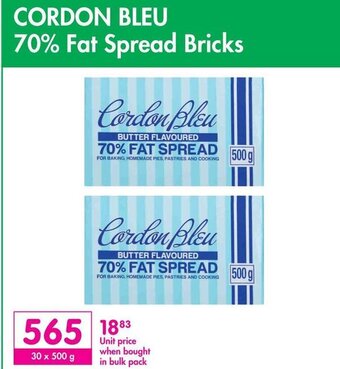 Makro CORDON BLEU 70% Fat Spread Bricks offer