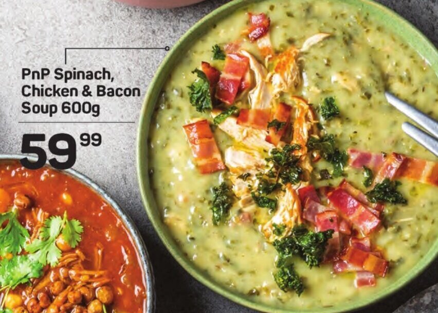 PnP Spinach, Chicken & Bacon Soup 600g offer at Pick n Pay