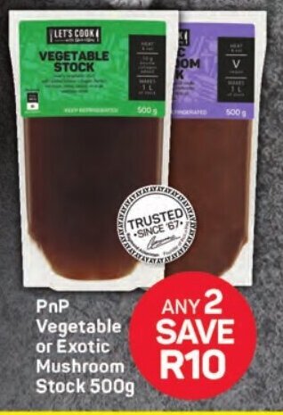 Pick n Pay PnP Vegetable or Exotic Mushroom Stock 500g offer