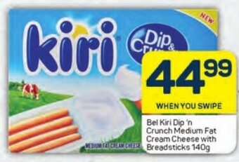 Bel Kiri Dip 'n Crunch Medium Fat Cream Cheese with Breadsticks 140g