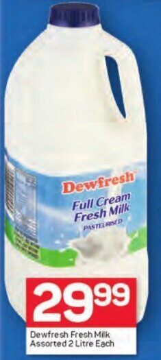 Pick n Pay Dewfresh Fresh Milk Assorted 2 Litre Each offer