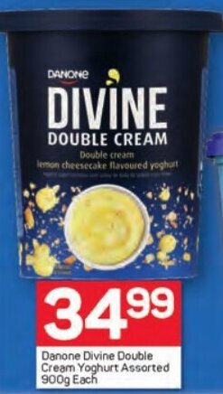 Pick n Pay Danone Divine Double Cream Yoghurt Assorted 900g Each offer