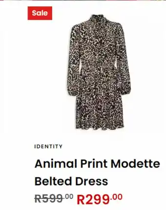 Animal print modette belted dress