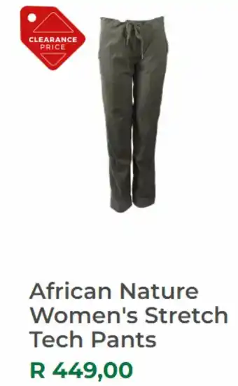 African nature women's stretch tech pants