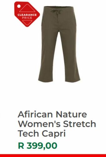 Outdoor Warehouse African nature women's stretch tech capri offer