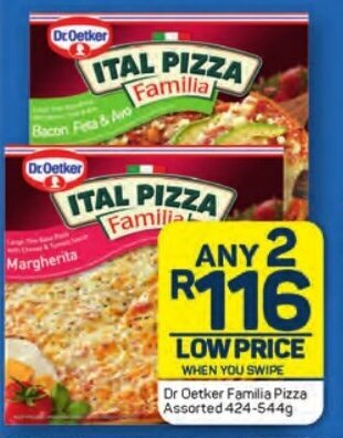 Pick n Pay Dr Oetker Familia Pizza Assorted 424-5449 offer
