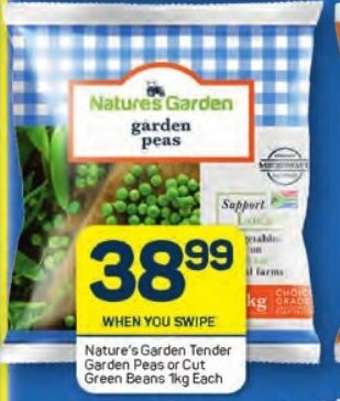 Pick n Pay Nature's Garden Tender Garden Peas or Cut Green Beans 1kg Each offer