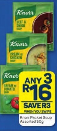 Pick n Pay Knorr Packet Soup Assorted 50g offer