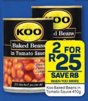 Pick n Pay Koo Baked Beans in Tomato Sauce 410g offer