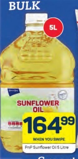 Pick n Pay PnP Sunflower Oil 5 Litre offer