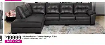 House & Home 3 -piece amara chaise lounge suite offer