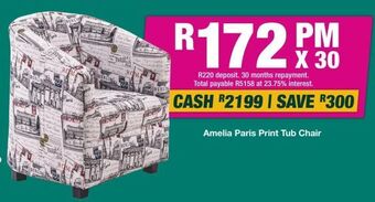 House & Home Amelia paris print tub chair offer