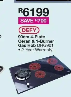 House & Home Defy 90cm 4-plate ceran & 1-burner gas hob offer