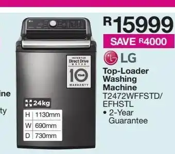 House & Home Lg 24kg rocky toploader direct drive t2472wffstd/efhstl offer