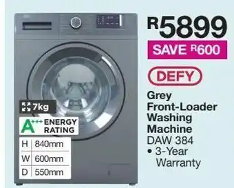 House & Home Defy 7kg grey front loader washing machine daw384 offer