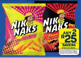 Pick n Pay Simba NikNaks Maize Snack Assorted 135g offer