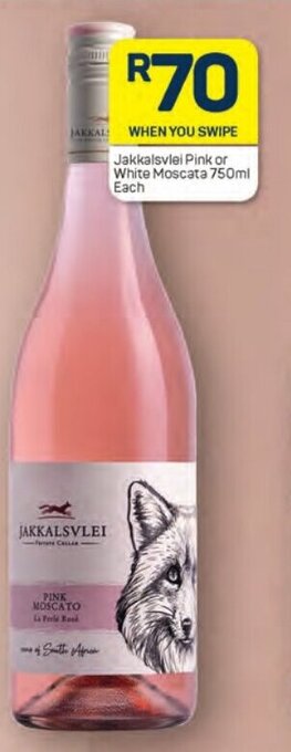 Pick n Pay Jakkalsvlei Pink or White Moscata 750ml Each offer