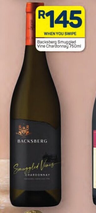 Pick n Pay Backsberg Smuggled Vine Chardonnay 750ml offer