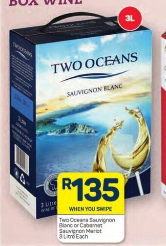 Pick n Pay Two Oceans Sauvignon Blanc or Cabernet Sauvignon Merlot 3 Litre Each offer