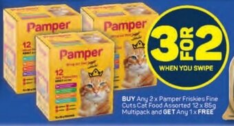 Pick n Pay BUY Any 2 x Pamper Friskies Fine Cuts Cat Food Assorted 12 x 85g Multipack and GET Any 1x FREE offer