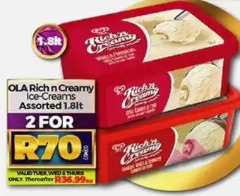 Take 'n Pay OLA Rich Creamy Ice-Creams 1.8L offer