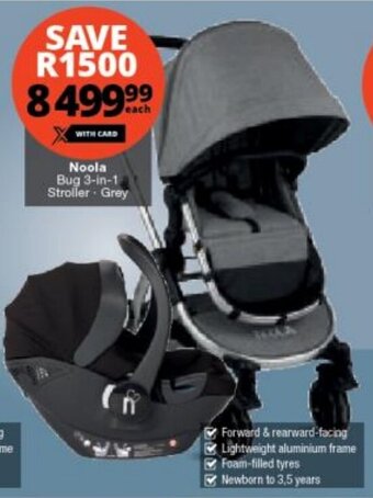 Noola Bug 3-in-1 Stroller Grey