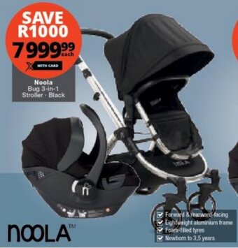 Checkers Noola Bug 3-in-1 Stroller Black offer