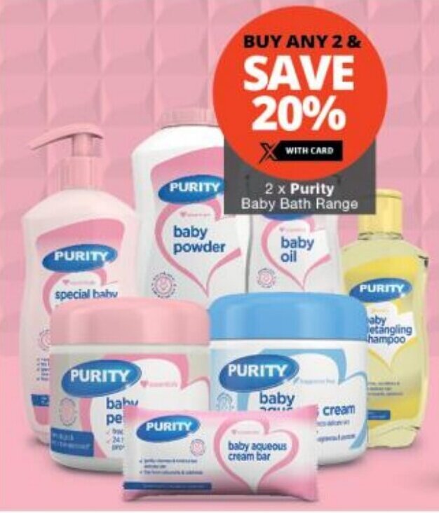 2 x Purity Baby Bath Range offer at Checkers