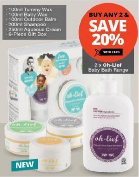 2 x Oh-Lief Baby Bath Range offer at Checkers