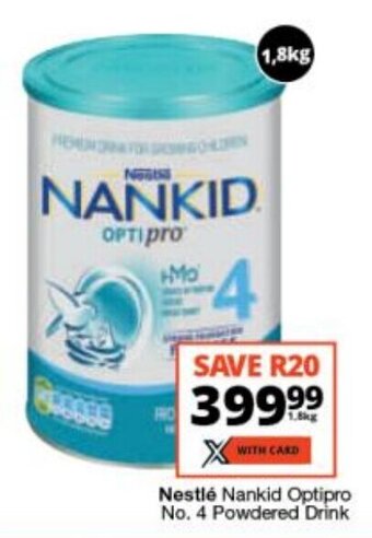 Checkers Nestlé Nankid Optipro No. 4 Powdered Drink offer