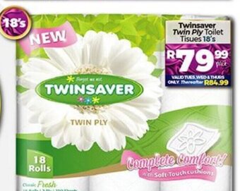 Take 'n Pay Twinsaver Twin Ply Toilet Tissues 18's offer