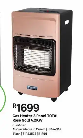 Leroy Merlin Gas heater 3 panel totai rose gold 4.2kw offer