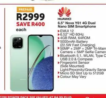 House & Home 3g mobile huawei nova y61 6.5 dual sim smartphone offer