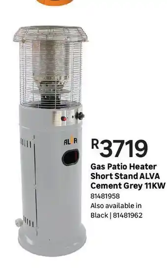 Leroy Merlin Gas patio heater short stand alva cement grey 11kw offer