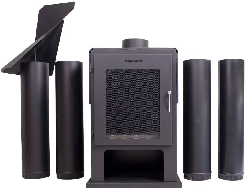 Fireplace freestanding woodburning megamaster commander steel