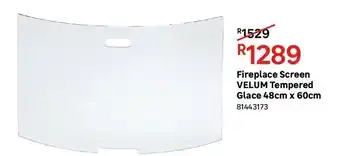 Leroy Merlin Fireplace screen velum tempered glace 48cm x 60cm offer