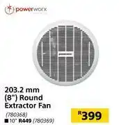 Builders Warehouse Power worx 203.2mm (8) round extractor fan offer