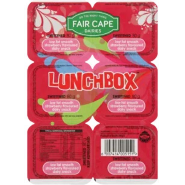 Fair cape lunchbox strawberry yoghurt 6 x 80g offer at Shoprite