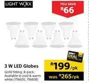 Builders Warehouse Light worx 3w led globes-per pack offer