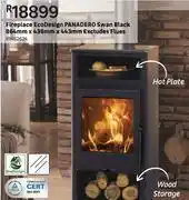 Leroy Merlin Panadero swan black fireplace eco design 864mm x 436mm x 443mm excludes flues 81482624 offer