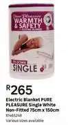 Leroy Merlin Pure pleasure electric blanket single white non fitted 75cm x 150cm 81465248 offer
