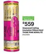 Leroy Merlin Aerolite think pink glasswool ceiling insulation 135mm 6sqm 81423806 offer