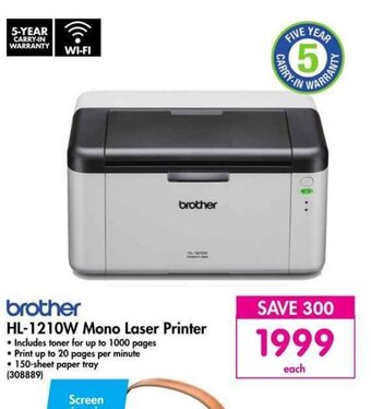Makro brother HL-1210W Mono Laser Printer offer