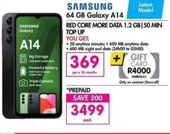 Makro SAMSUNG 64 GB Galaxy A14 offer