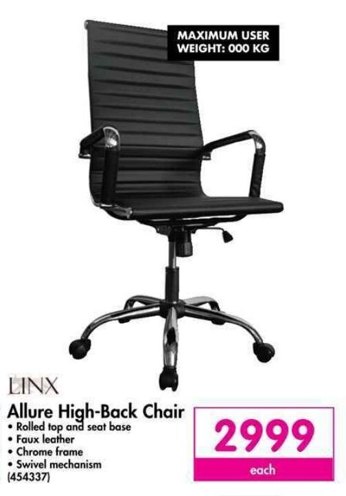LINX Allure HighBack Chair offer at Makro