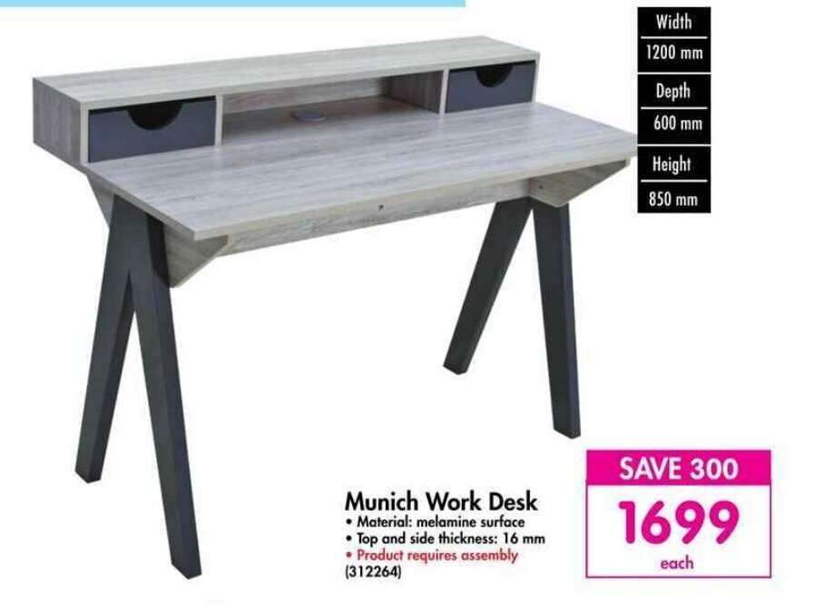 Munich Work Desk offer at Makro