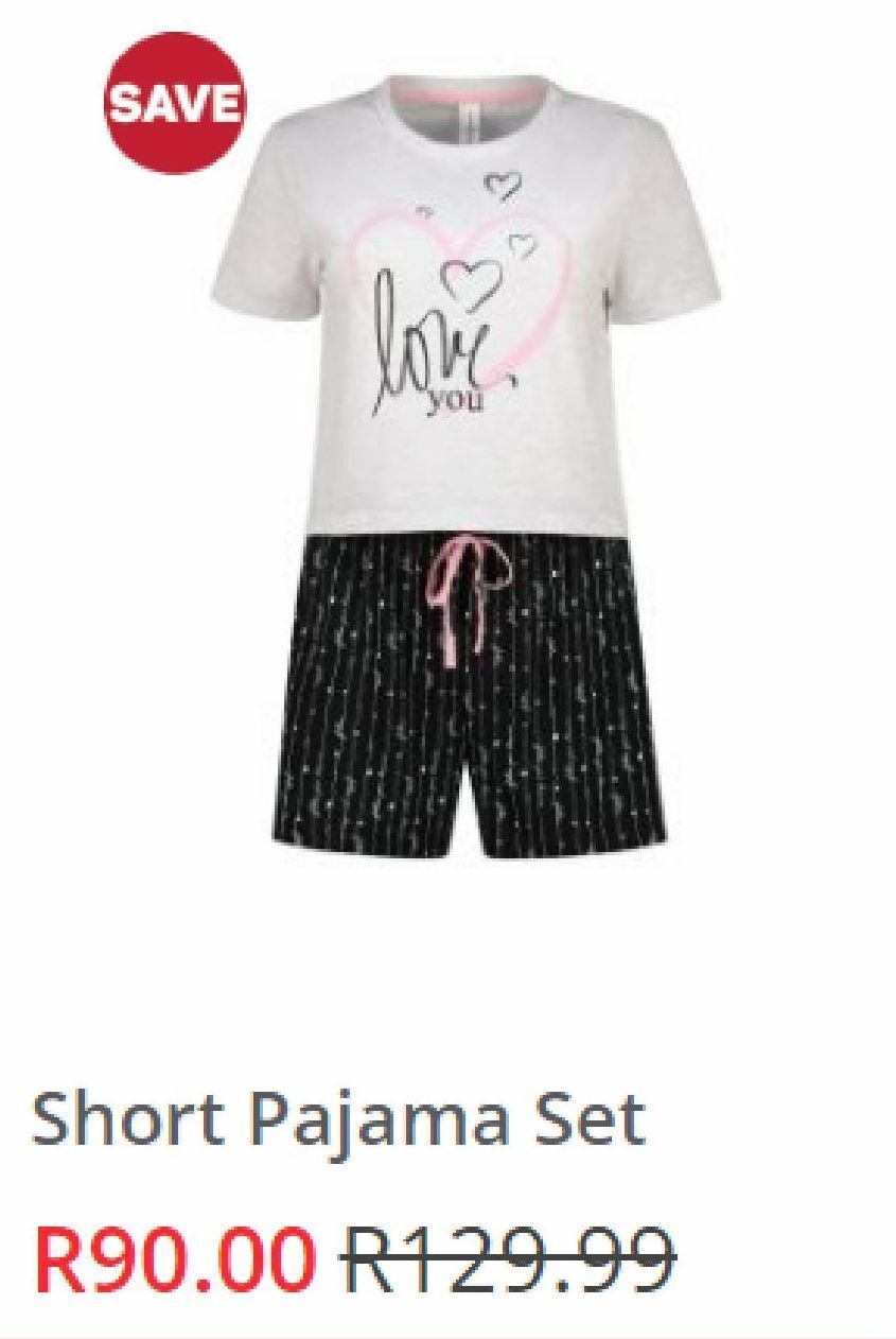 Short pajama set offer at Pick N Pay Clothing